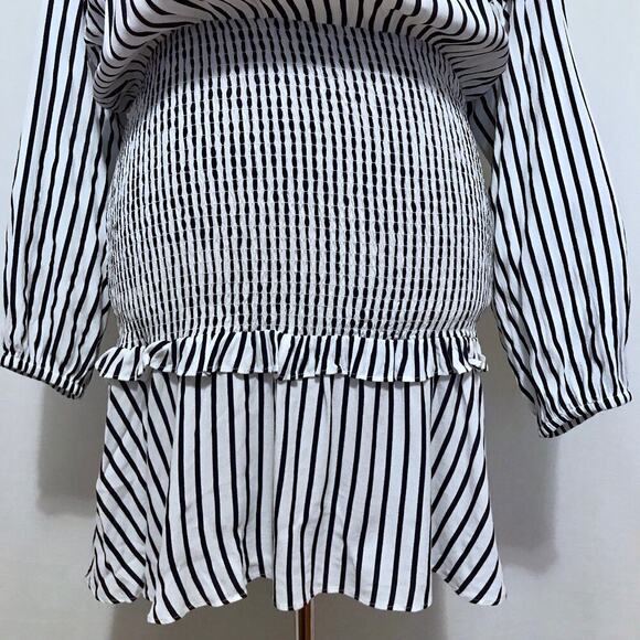 Aqua NWT Stripes Smocked Waist Mini Dress Women XL - Picture 5 of 9